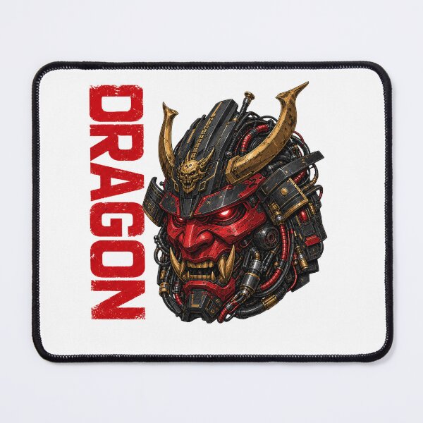 Item preview, Mecha Oni Mask Dragon Streetwear Cyberpunk Graphic designed and sold by Samael&.
