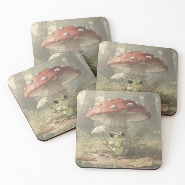 Item preview, Little Frog With a Tiny Umbrella Cottagecore designed and sold by PictorialWhimsy.