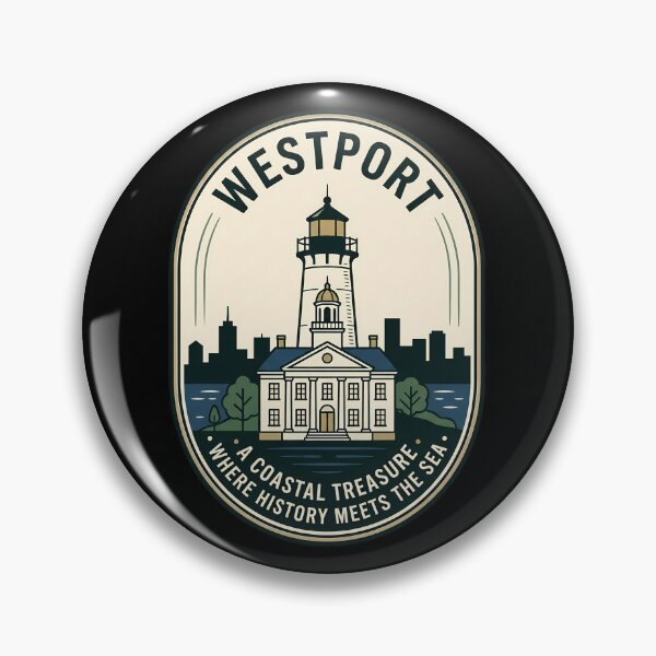 Item preview, Westport Coastal Lighthouse Vintage Travel Emblem designed and sold by k3rstman1.