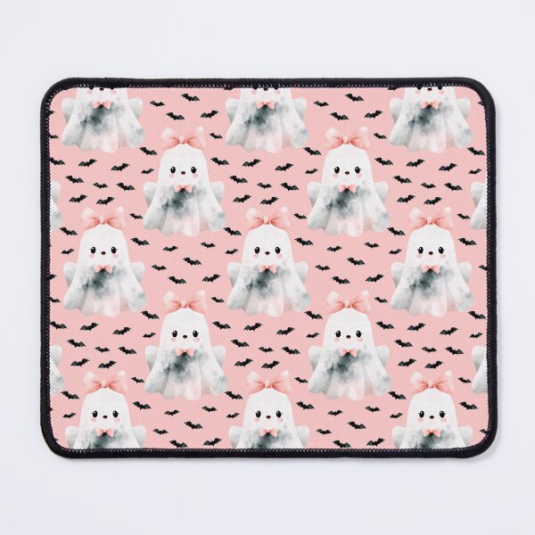 Item preview, Cute Pink Halloween Ghost Pattern With Playful Tiny Bats Everywhere designed and sold by EL-Lebedenko.