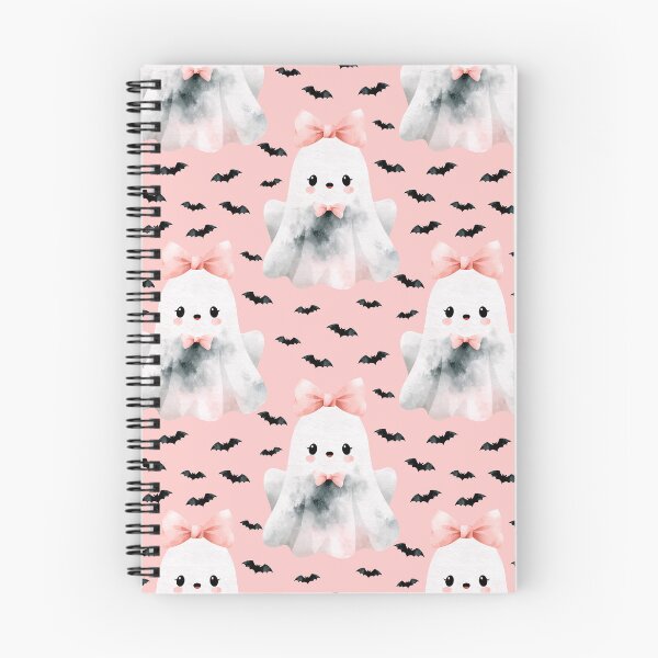 Item preview, Cute Pink Halloween Ghost Pattern With Playful Tiny Bats Everywhere designed and sold by EL-Lebedenko.
