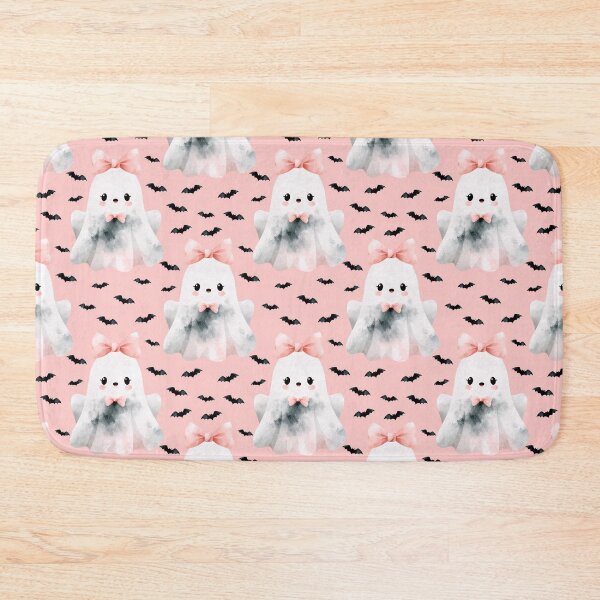 Item preview, Cute Pink Halloween Ghost Pattern With Playful Tiny Bats Everywhere designed and sold by EL-Lebedenko.