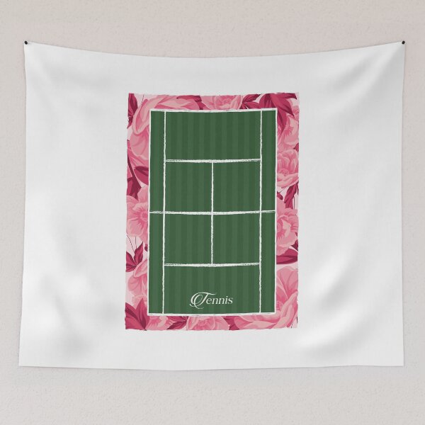 Item preview, Pink Floral Tennis Court in Bloom designed and sold by artCreativeColony.