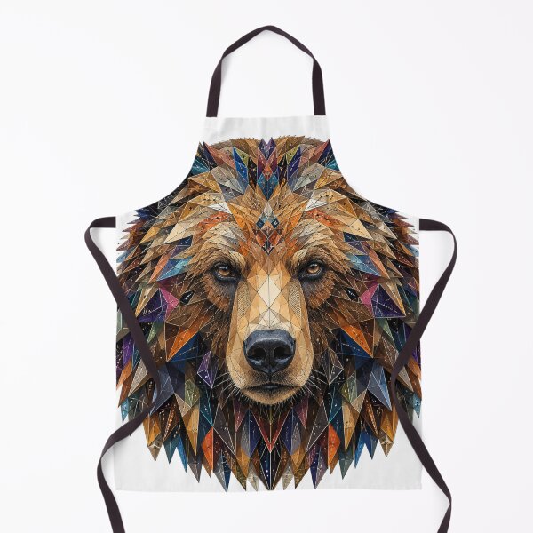 Item preview, Geometric Bear Portrait Colorful Wildlife Art designed and sold by SmikiM.