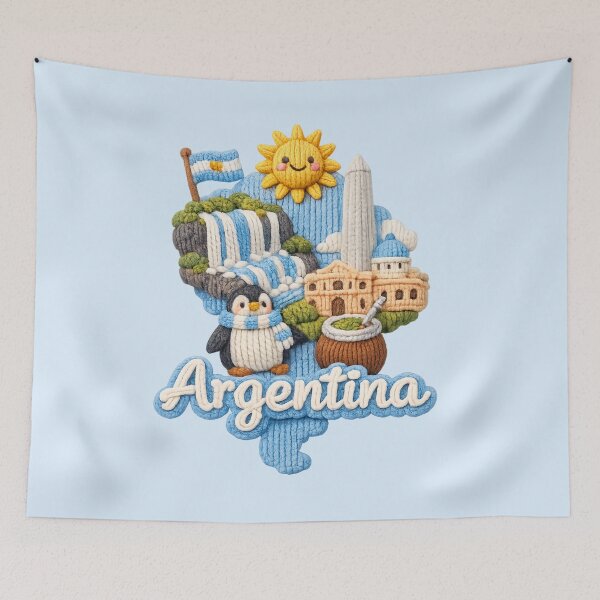 Item preview, Cute Knitted Argentina Landmark | Handmade Yarn Knit Travel Souvenir designed and sold by Moons Studio.