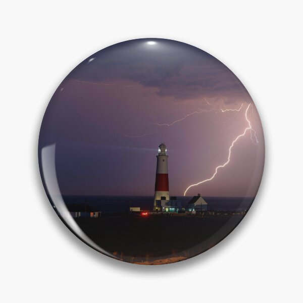 Item preview, Lightning behind Portland Bill Lighthouse designed and sold by Aham Photos.