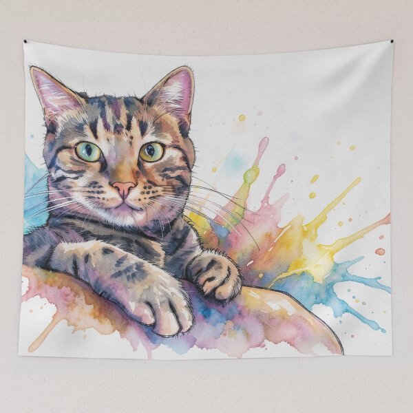 Item preview, Tabby Cat in Watercolor designed and sold by tomorrowsart.
