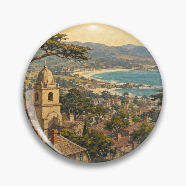 Item preview, Carmel USA Travel Souvenir - Retro Illustration designed and sold by VisualArtsOasis.