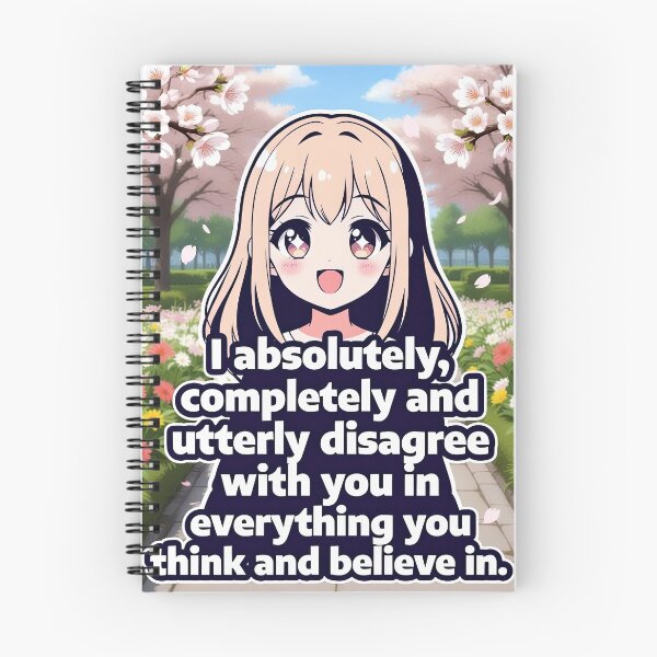 Item preview, Cute Anime Girl I Completely Disagree With Everything You Believe | Funny Sticker designed and sold by Amber Sky Creations.