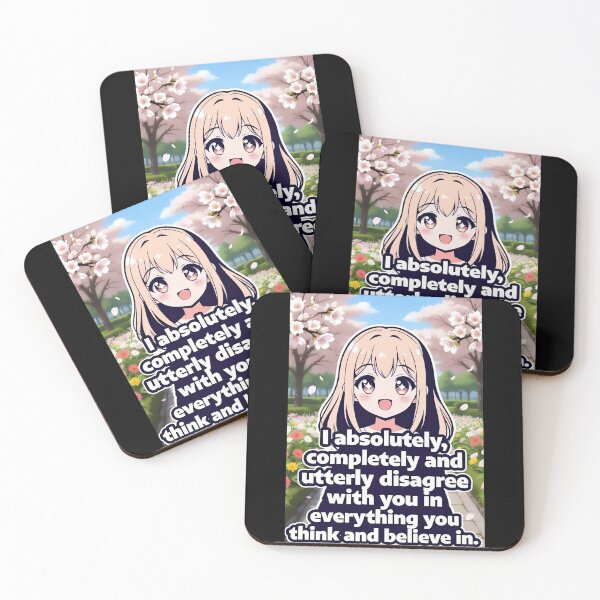 Item preview, Cute Anime Girl I Completely Disagree With Everything You Believe | Funny Sticker designed and sold by Amber Sky Creations.
