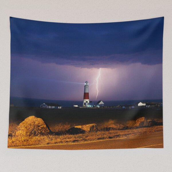 Item preview, Thunderstorm behind Portland Bill Lighthouse designed and sold by Aham Photos.