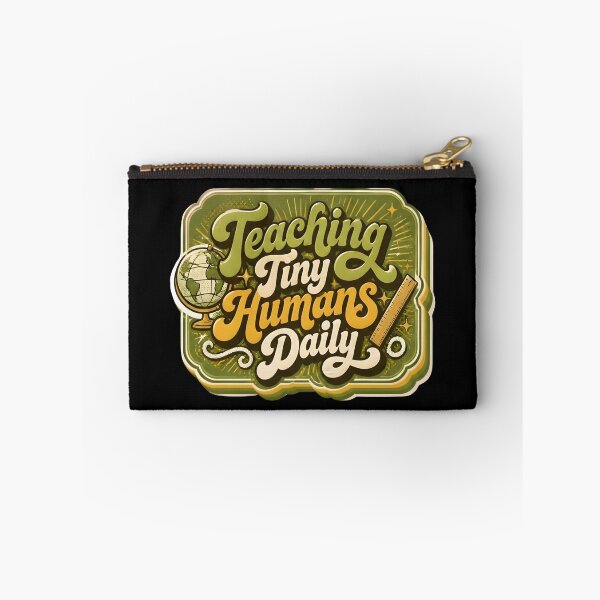 Item preview, Retro Teaching Tiny Humans Daily Vintage Academic Teacher Badge Sticker designed and sold by FestivityFinds.