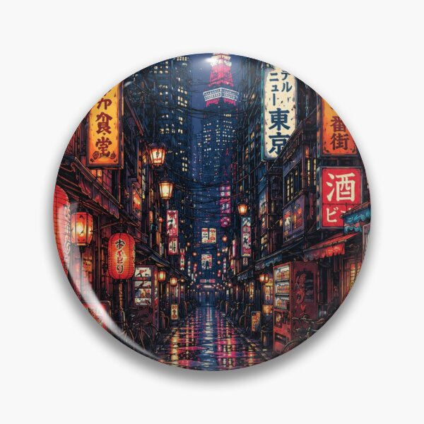Item preview, Tokyo Nocturne- Cyberpunt Neon Alleyway and Tokyo Tower designed and sold by WRParadise.