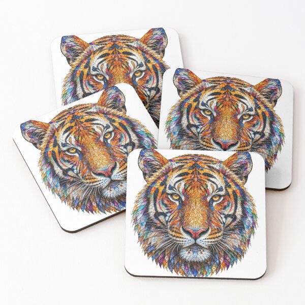 Item preview, Colorful Mosaic Tiger Portrait designed and sold by SmikiM.
