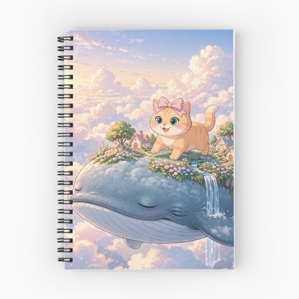 Item preview, Cute Cat Riding a Dream Whale designed and sold by Moody Vibes Studio.
