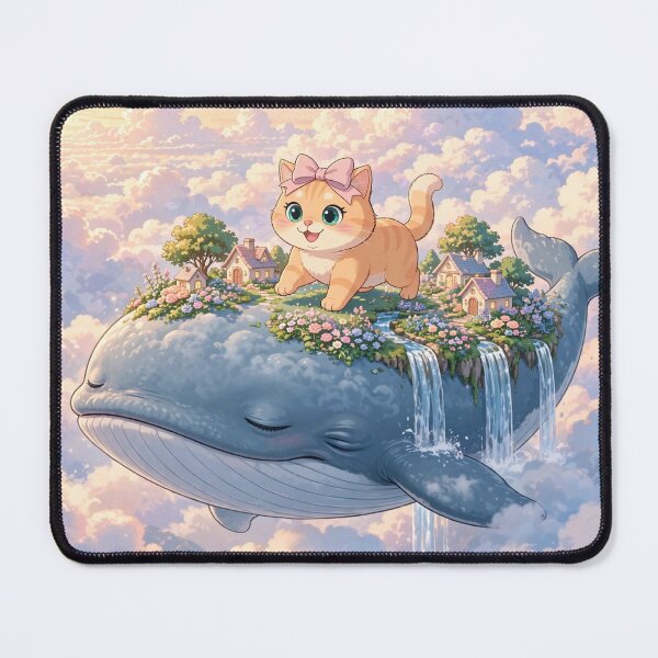 Item preview, Cute Cat Riding a Dream Whale designed and sold by Moody Vibes Studio.