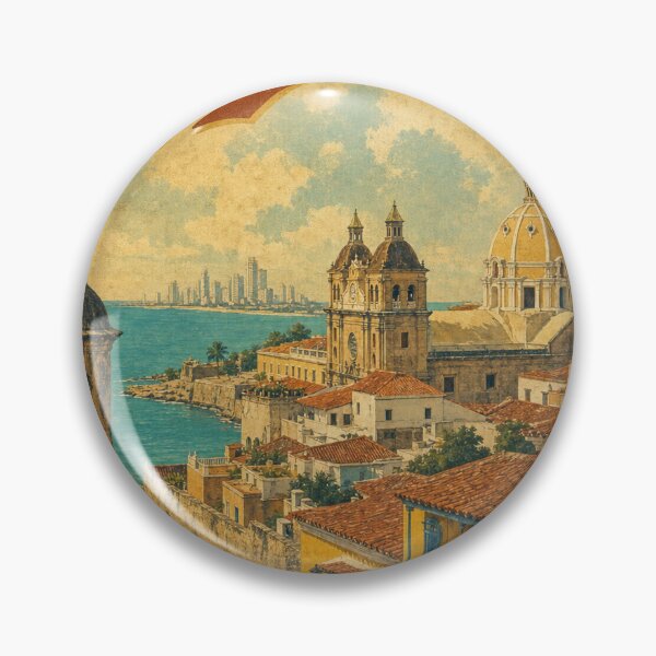 Item preview, Cartagena Colombia Travel Souvenir - Retro Illustration designed and sold by VisualArtsOasis.