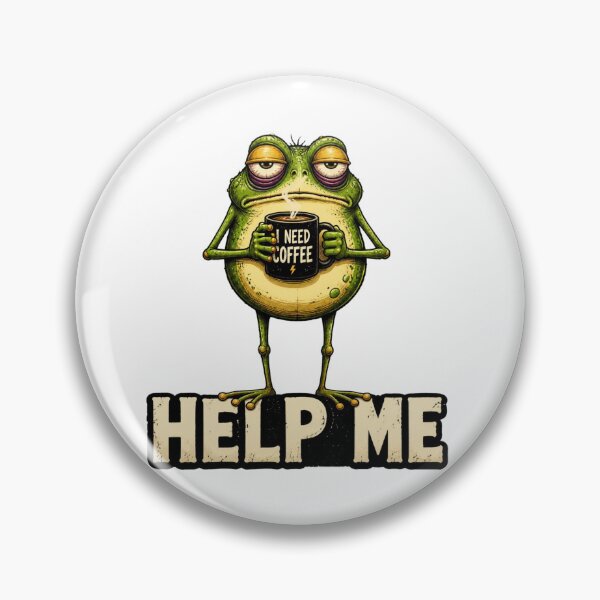 Item preview, Help Me Funny Sleepy Frog with Coffe. Cute Tired Frog Cartoon designed and sold by Krystek-Studio .