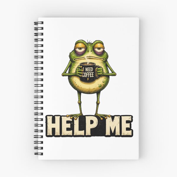 Item preview, Help Me Funny Sleepy Frog with Coffe. Cute Tired Frog Cartoon designed and sold by Krystek-Studio .