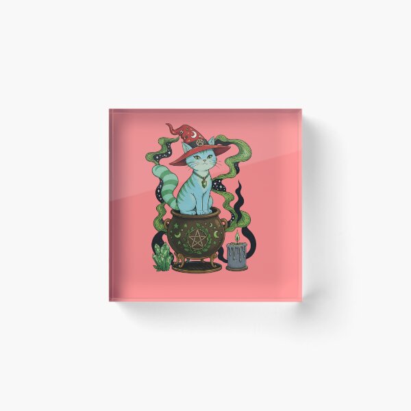 Item preview, Mystic Tabby: Witchy Cat in Cauldron with Arcane Magic designed and sold by 63Hotpeppers.