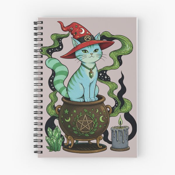 Item preview, Mystic Tabby: Witchy Cat in Cauldron with Arcane Magic designed and sold by 63Hotpeppers.
