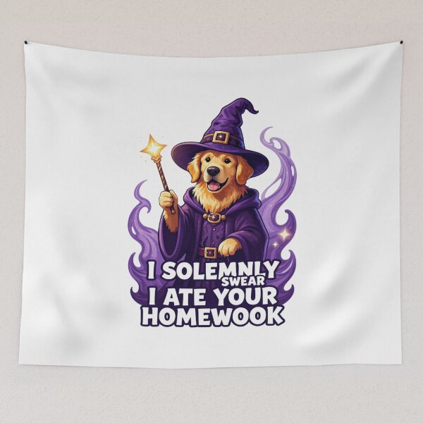 Item preview, I Solemnly Swear I Ate Your Homework - Wizard Dog designed and sold by GoldenPaw Society.