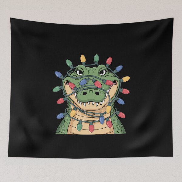 Item preview, Crocodile with Holiday Lights designed and sold by jkrphoto.