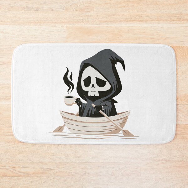 Item preview, Grim Reaper Drinking Coffee | Chibi Halloween Goth Tee & Mug Design designed and sold by Anastasiia Yurevych.