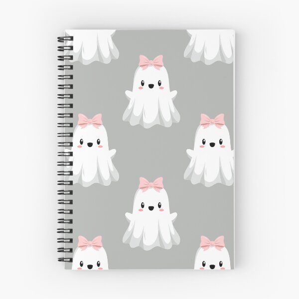 Item preview, Happy Cute Ghost Pattern With Sweet Pink Bow Charm designed and sold by EL-Lebedenko.
