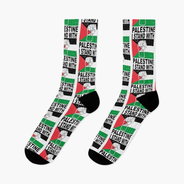 Item preview, I Stand With Palestine Flag Fist Retro Grunge Sticker designed and sold by topprinting.