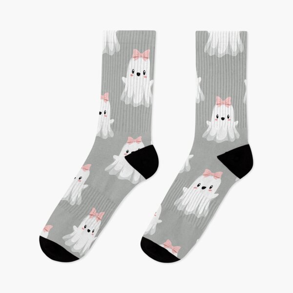 Item preview, Happy Cute Ghost Pattern With Sweet Pink Bow Charm designed and sold by EL-Lebedenko.