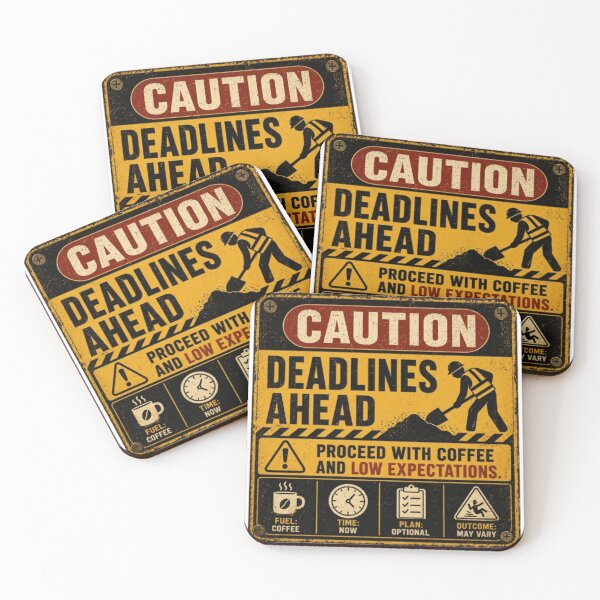 Item preview, Caution Deadlines Ahead Funny Office Humor Design designed and sold by Eng-Art.
