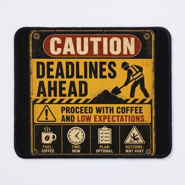 Item preview, Caution Deadlines Ahead Funny Office Humor Design designed and sold by Eng-Art.