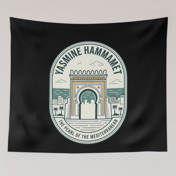 Item preview, Yasmine Hammamet Tunisia Vintage Travel Emblem designed and sold by k3rstman1.