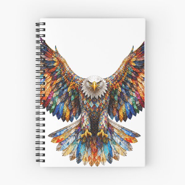 Item preview, Mosaic Eagle with Spread Wings Colorful Wildlife Art designed and sold by SmikiM.