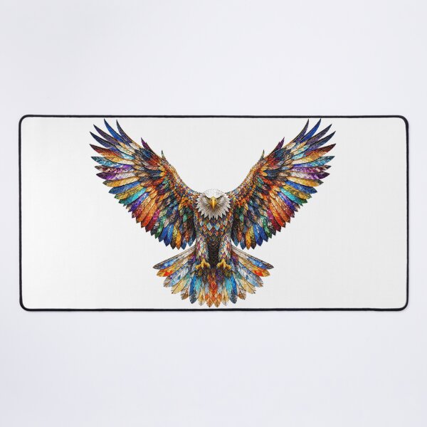 Item preview, Mosaic Eagle with Spread Wings Colorful Wildlife Art designed and sold by SmikiM.