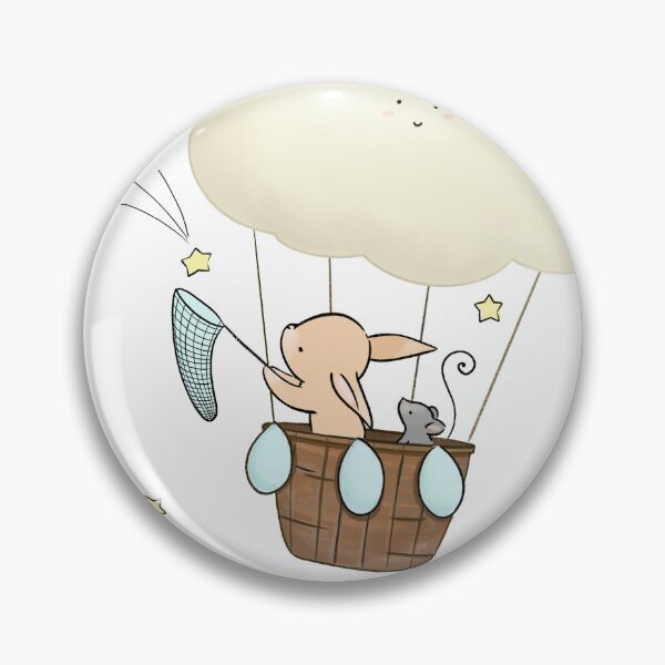 Item preview, Cute Woodland Animals Hot Air Balloon Illustration designed and sold by Mypixieart.