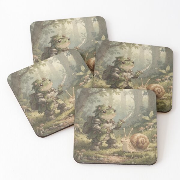 Item preview, Frog Knight Guarding His Pet Snail designed and sold by PictorialWhimsy.