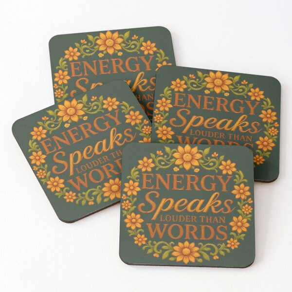 Item preview, Energy Speaks Louder Marigold Typography designed and sold by TrinovaCreates.