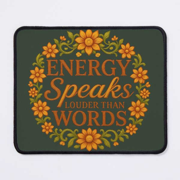 Item preview, Energy Speaks Louder Marigold Typography designed and sold by TrinovaCreates.