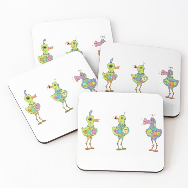Item preview, Cute Cybernetic Robot Ducks Steampunk Cartoon Vector Art designed and sold by Potattoo.