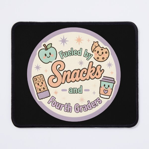 Item preview, Funny Fueled By Snacks And Fourth Graders Kawaii Teacher Badge Sticker designed and sold by FestivityFinds.