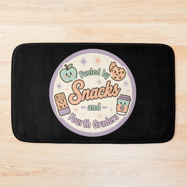 Item preview, Funny Fueled By Snacks And Fourth Graders Kawaii Teacher Badge Sticker designed and sold by FestivityFinds.