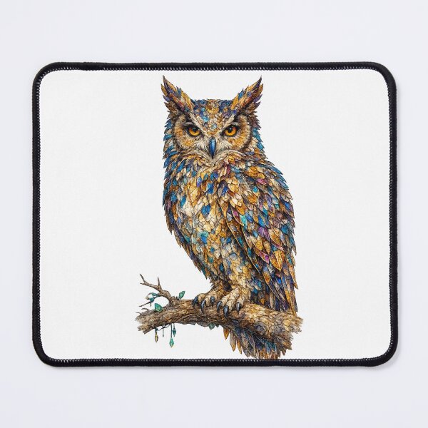Item preview, Colorful Mosaic Owl – Vibrant Wildlife Art designed and sold by SmikiM.