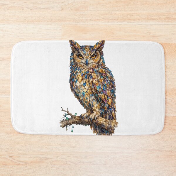 Item preview, Colorful Mosaic Owl – Vibrant Wildlife Art designed and sold by SmikiM.