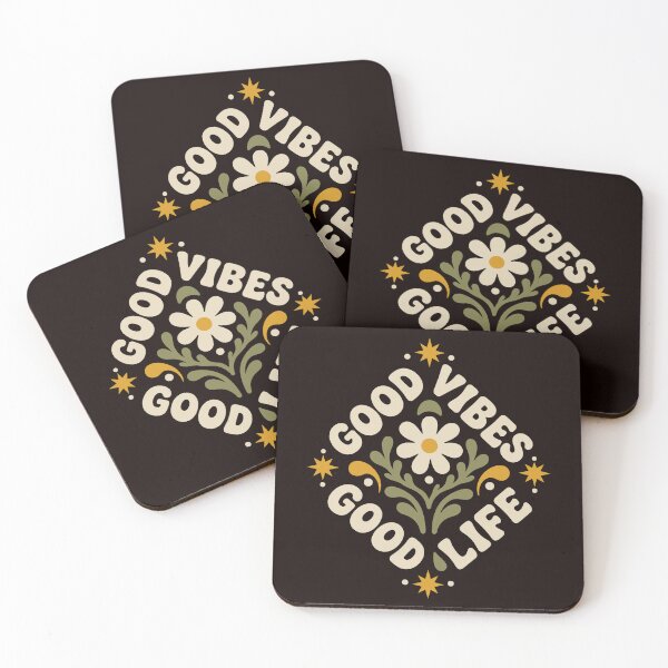 Item preview, Good Vibes Good Life Retro Floral Typography T-Shirt designed and sold by rejowan-arts.