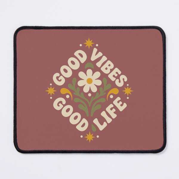 Item preview, Good Vibes Good Life Retro Floral Typography T-Shirt designed and sold by rejowan-arts.
