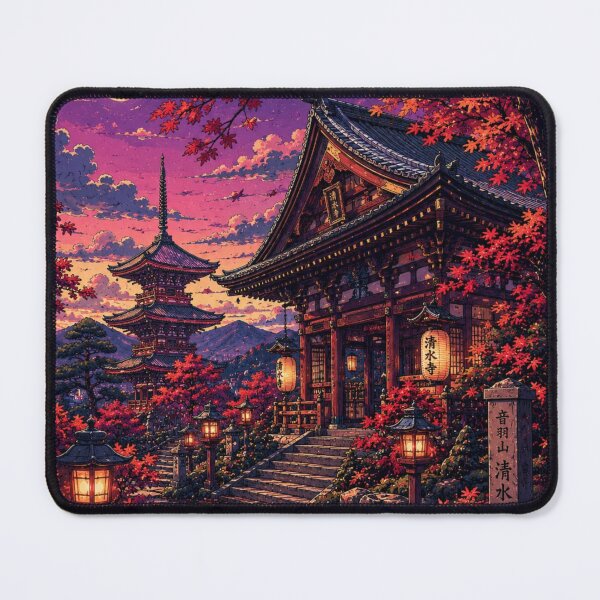 Item preview, Kyoto Midnight- Traditional Japanese Pagoda Temple and Autumn Maple Leaves designed and sold by WRParadise.