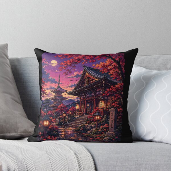 Item preview, Kyoto Midnight- Traditional Japanese Pagoda Temple and Autumn Maple Leaves designed and sold by WRParadise.