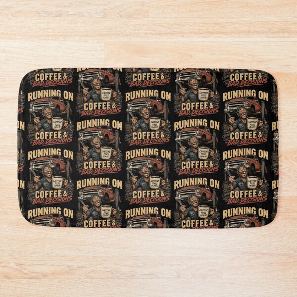 Item preview, Running on Caffeine Funny Vintage Mechanic Pickup Truck Retro Garage Cartoon Design designed and sold by thoughtswear.